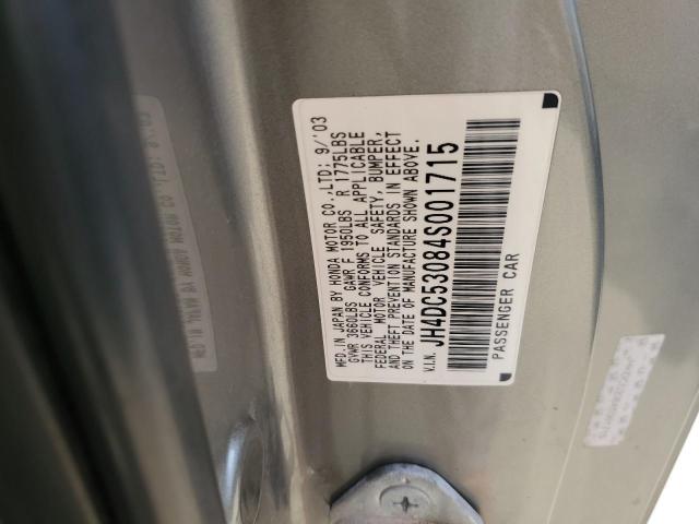 JH4DC53084S001715 - 2004 ACURA RSX TYPE-S GRAY photo 12