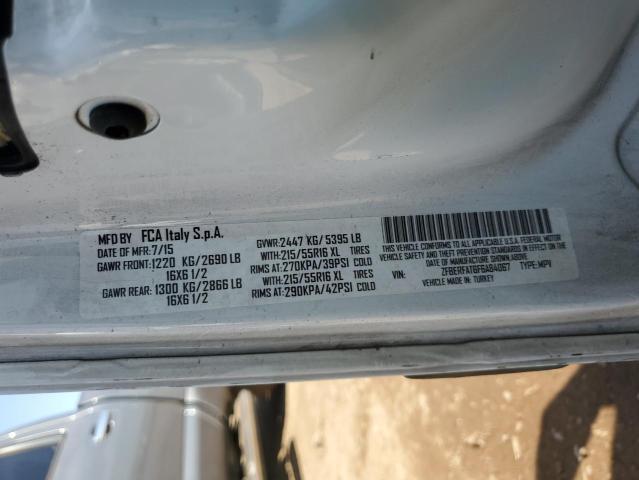 ZFBERFAT6F6A84067 - 2015 RAM PROMASTER თეთრი ფოტო 12