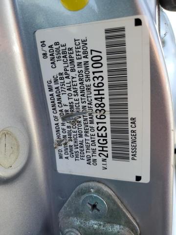 2HGES16384H631007 - 2004 HONDA CIVIC DX VP Gümüş foto 13