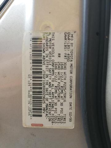 JT6GF10U8X0029625 - 1999 LEXUS RX 300 TAN photo 12