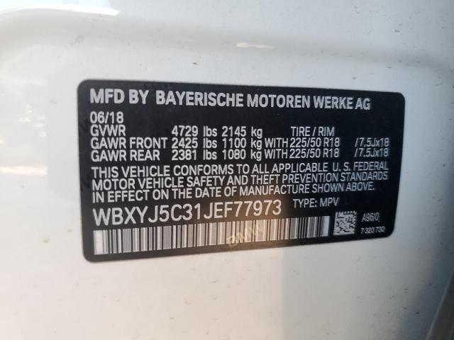 WBXYJ5C31JEF77973 - 2018 BMW X2 XDRIVE28I WHITE photo 13