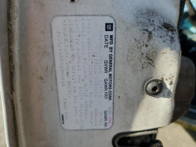 1G3AJ51R5KG346681 - 1989 OLDSMOBILE CUTLASS CI WHITE photo 12