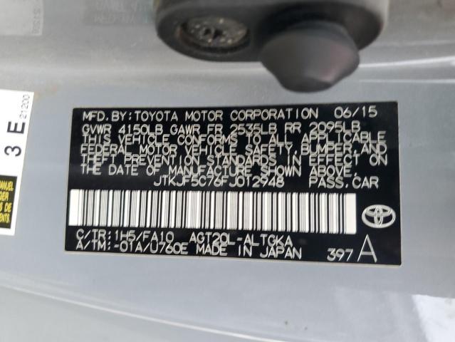 JTKJF5C76FJ012948 - 2015 TOYOTA SCION TC ნაცრისფერი ფოტო 12