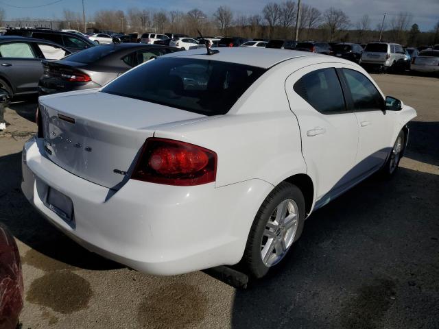 1C3CDZCB2CN213966 - 2012 DODGE AVENGER SXT WHITE photo 3