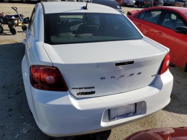 1C3CDZCB2CN213966 - 2012 DODGE AVENGER SXT WHITE photo 6