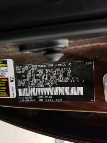 4T3BK11A89U013460 - 2009 TOYOTA VENZA BROWN photo 12