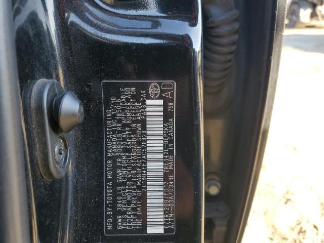 2T1BU4EE7AC528828 - 2010 TOYOTA COROLLA BASE BLACK photo 12