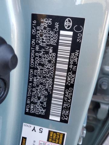 JTDKBRFU0G3015608 - 2016 TOYOTA PRIUS BLUE photo 12