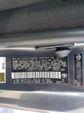 JTKDE177170211366 - 2007 TOYOTA SCION TC ვერცხლისფერი ფოტო 12