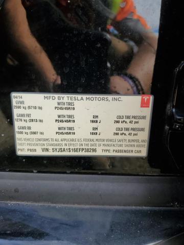 5YJSA1S16EFP38296 - 2014 TESLA MODEL S Սև լուսանկար 12