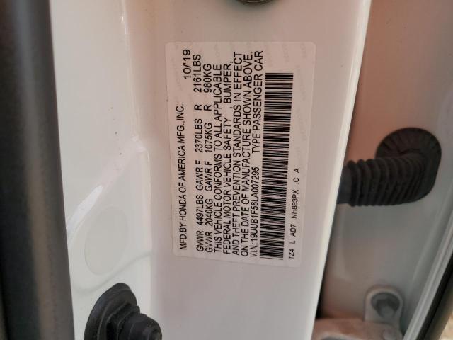 19UUB1F56LA007295 - 2020 ACURA TLX TECHNOLOGY 白色 照片 12