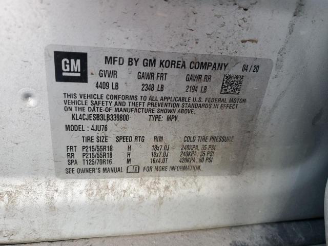 KL4CJESB3LB339800 - 2020 BUICK ENCORE PREFERRED SILVER photo 14