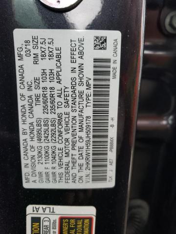 2HKRW1H59JH509178 - 2018 HONDA CR-V EX GRAY photo 13