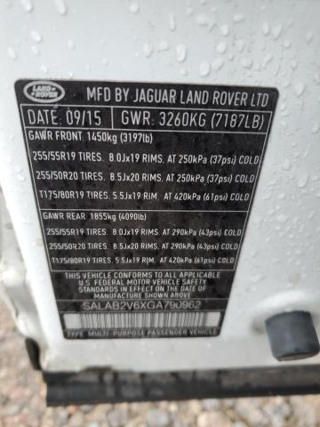 SALAB2V6XGA790962 - 2016 LAND ROVER LR4 თეთრი ფოტო 12