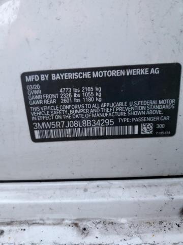 3MW5R7J08L8B34295 - 2020 BMW 330XI Սպիտակ լուսանկար 13