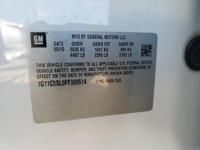 1G11C5SL9FF309514 - 2015 CHEVROLET MALIBU 1LT 白色 照片 12