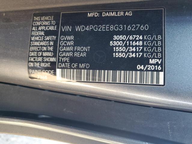 WD4PG2EE8G3162760 - 2016 MERCEDES-BENZ METRIS GRAY photo 13