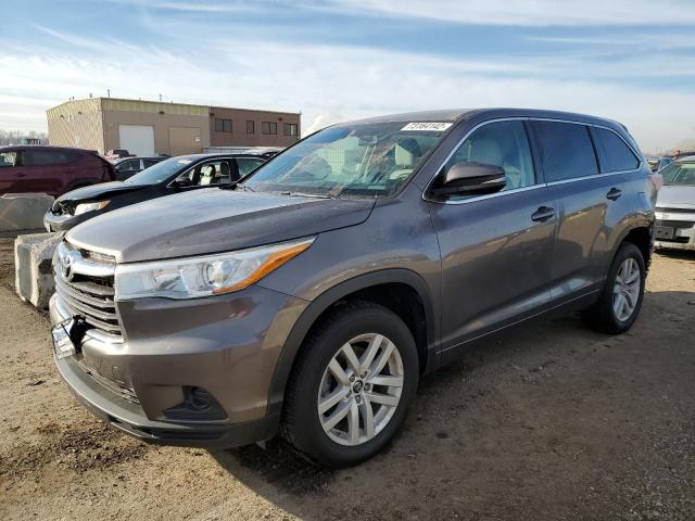 5TDZKRFHXGS165290 - 2016 TOYOTA HIGHLANDER LE BROWN photo 1