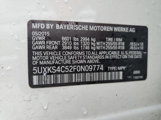 5UXKS4C52F0N09774 - 2015 BMW X5 XDRIVE35D WHITE photo 14