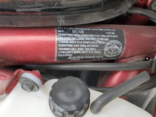 JKAEXEA1X6A007525 - 2006 KAWASAKI EX650 A6F BLACK photo 9