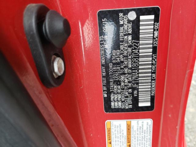 JF1ZNAA18G8704227 - 2016 TOYOTA SCION FR-S 红色 照片 12