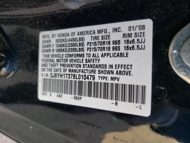 5J6YH17378L010479 - 2008 HONDA ELEMENT LX BLACK photo 14