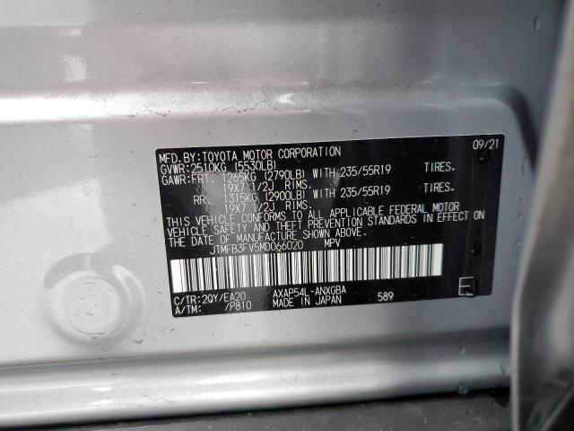 JTMFB3FV5MD066020 - 2021 TOYOTA RAV4 PRIME XSE SILVER photo 13