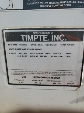 1TDH40028GB152972 - 2016 TIMT TRAILER WHITE photo 10