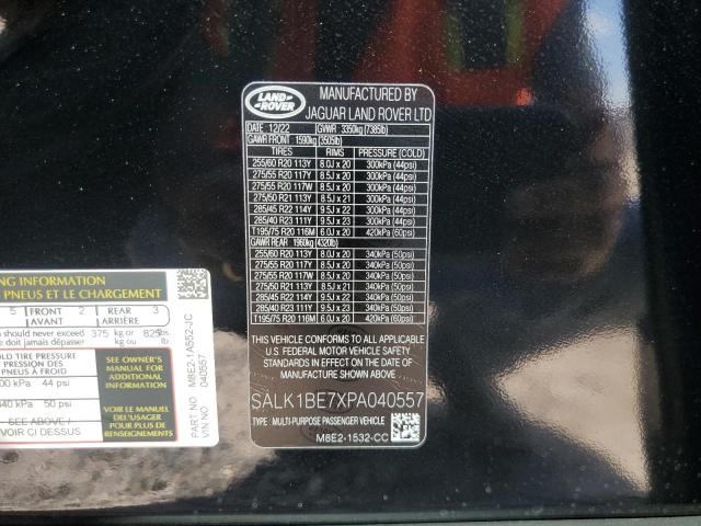 SALK1BE7XPA040557 - 2023 LAND ROVER RANGE ROVE AUTOBIOGRAPHY BLACK photo 13