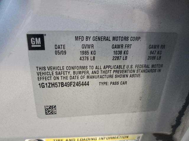 1G1ZH57B49F246444 - 2009 CHEVROLET MALIBU 1LT SILVER photo 12