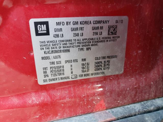 KL4CJBSB6DB169996 - 2013 BUICK ENCORE CONVENIENCE Qırmızı foto 12