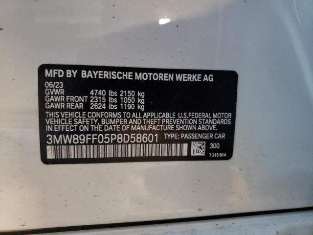 3MW89FF05P8D58601 - 2023 BMW 330XI WHITE photo 12