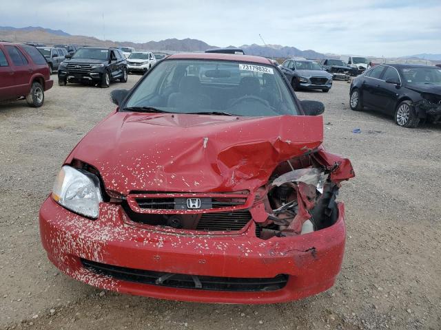 2HGEJ6321WH120821 - 1998 HONDA CIVIC CX RED photo 5