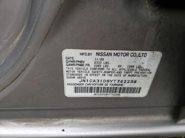 JN1CA31D8YT742298 - 2000 NISSAN MAXIMA GLE SILVER photo 12