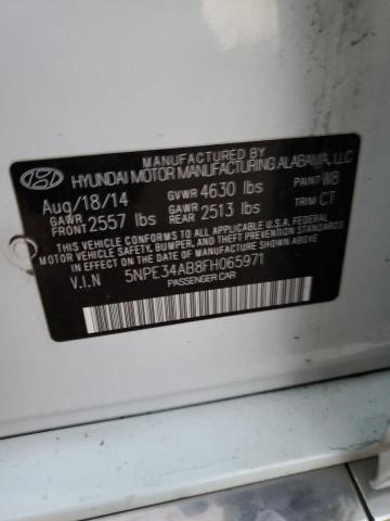 5NPE34AB8FH065971 - 2015 HYUNDAI SONATA SPORT WHITE photo 12