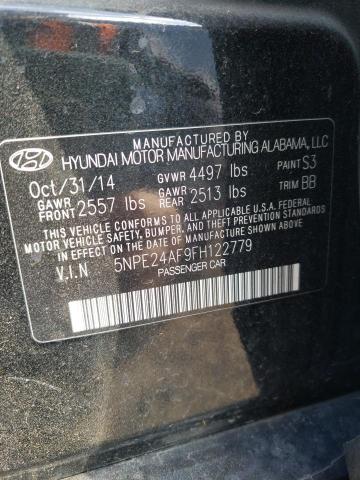 5NPE24AF9FH122779 - 2015 HYUNDAI SONATA SE BLACK photo 13