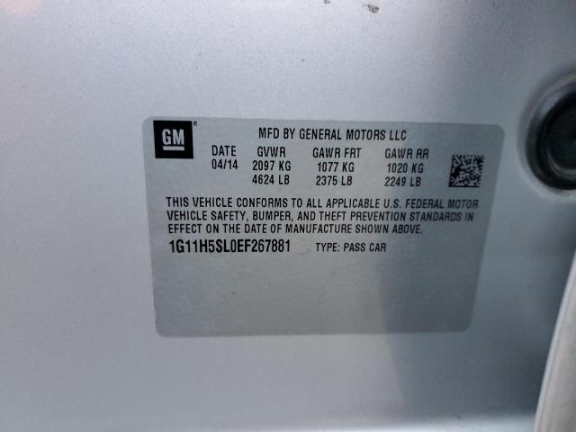 1G11H5SL0EF267881 - 2014 CHEVROLET MALIBU LTZ ვერცხლისფერი ფოტო 12