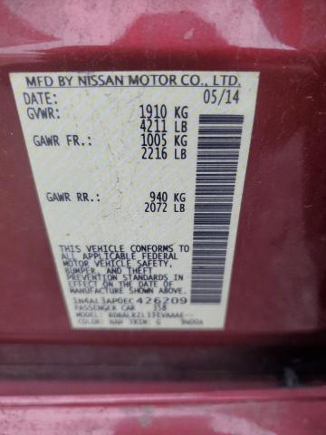 1N4AL3AP0EC426209 - 2014 NISSAN ALTIMA 2.5 RED photo 13