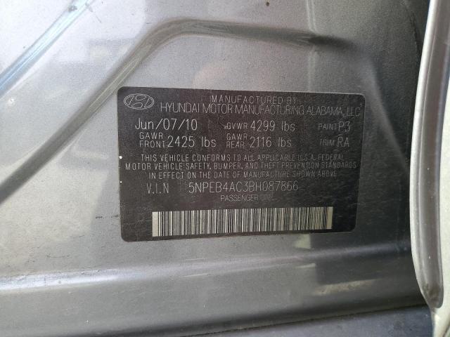 5NPEB4AC3BH087866 - 2011 HYUNDAI SONATA GLS GRAY photo 12