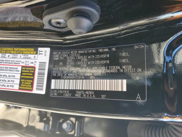 5TDKDRBH6RS558496 - 2024 TOYOTA HIGHLANDER LE BLACK photo 14