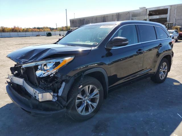 5TDJKRFH7ES013574 - 2014 TOYOTA HIGHLANDER XLE BLACK photo 1