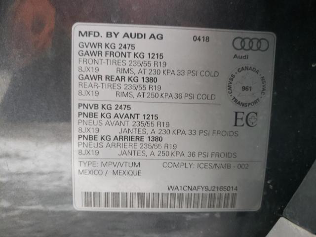 WA1CNAFY9J2165014 - 2018 AUDI Q5 PRESTIGE 石墨色 照片 13