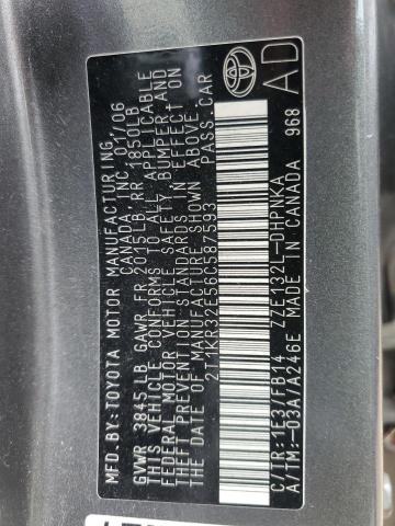 2T1KR32E56C587593 - 2006 TOYOTA COROLLA MA XR GRAY photo 12