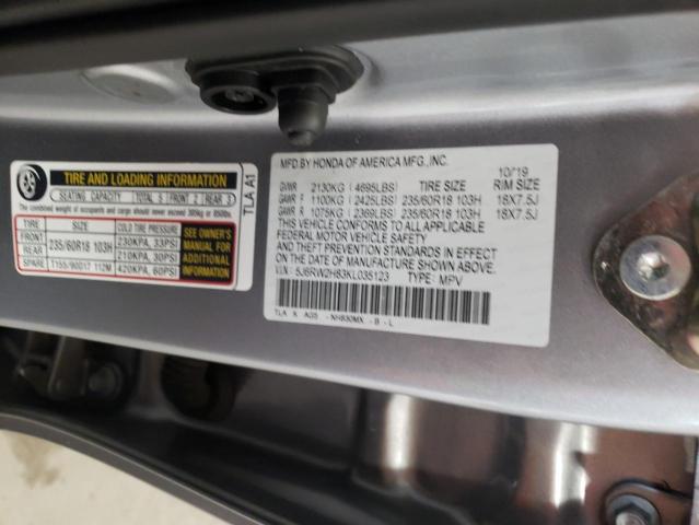 5J6RW2H83KL035123 - 2019 HONDA CR-V EXL SILVER photo 13