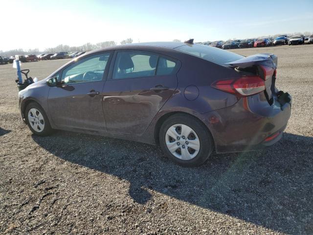 3KPFK4A73JE245052 - 2018 KIA FORTE LX MAROON photo 2