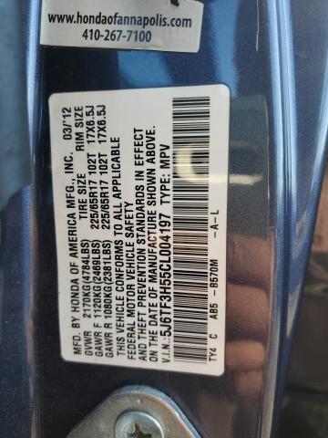 5J6TF3H55CL004197 - 2012 HONDA CROSSTOUR EXL ლურჯი ფოტო 13