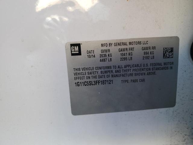 1G11C5SL3FF187121 - 2015 CHEVROLET MALIBU 1LT 白色 照片 12