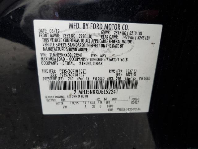 2LMHJ5NKXDBL52241 - 2013 LINCOLN MKT BLACK photo 13