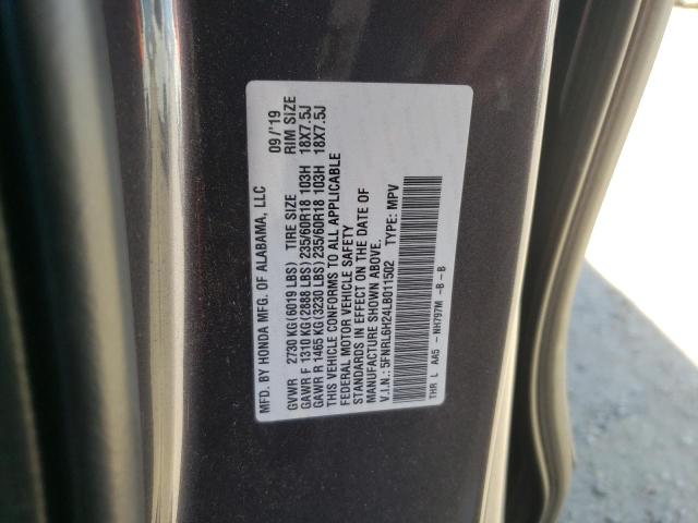 5FNRL6H24LB011502 - 2020 HONDA ODYSSEY LX GRAY photo 13