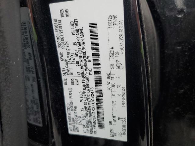 1FMCU0GXXFUC42473 - 2015 FORD ESCAPE SE BLACK photo 13